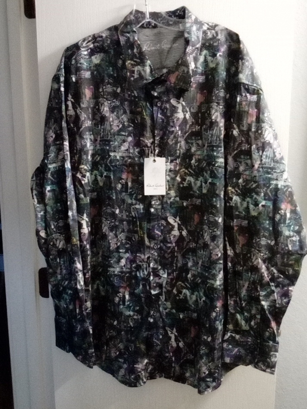 Robert Graham Multicolor Graphic Lightweight Shirt Jacket